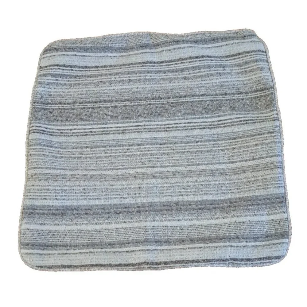 Striped Textured Euro Pillow Sham Cover Beige Modern Contemporary Zip 23x23